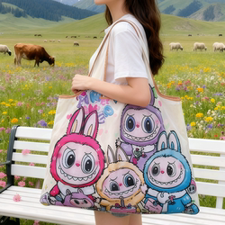 Large Capacity Foldable Portable Cloth Shopping Bag Supermarket Grocery Tote Eco-Friendly Bag Lightweight Storage for Women