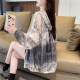 Tie-dye gradient color sunscreen clothes for women in summer 2025 new loose ice silk thin mid-length sunscreen jacket trendy