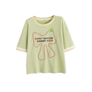 
Niche design short-sleeved T-shirt for women in summer Korean style loose large size women's versatile waffle fake two-piece top