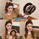 Autumn and winter plush leopard print high skull headband for women 2025 new makeup face washing headband wide edge non-slip hairpin headband