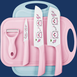 Fruit Knife for Home Use, Dormitory Students' Kitchen Knife and Cutting Board Two-In-One Set, Children's Food Preparation Knife Set, Fruit and Vegetable Knife Combo