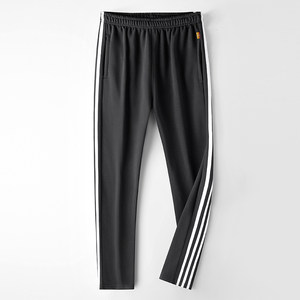 
Spring striped sports pants, wardrobe pants, men's cotton versatile loose straight-leg casual pants, three-way wide-leg pants, men's trousers
