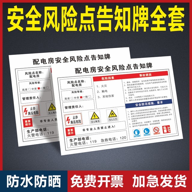 Post Risk Notification. Sign Safety Risk Point Notification Signs, Warning Signs, Distribution Room ...