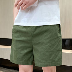 Men's Summer Loose Breathable Beach Sports Shorts Trendy Versatile Casual Pure Cotton Shorts