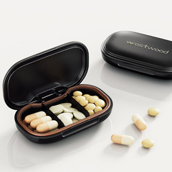 Japanese-Style Medicine Box, Portable Medicine Dispensing Box, Three Meals a Day, Sealed and Light-Proof, Small Dispensing Medicine Box, Portable for Seven Days a Week