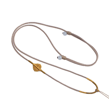 Fully hand-woven jade beeswax gold pendant rope