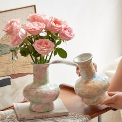Hand-painted oil painting style ceramic vase