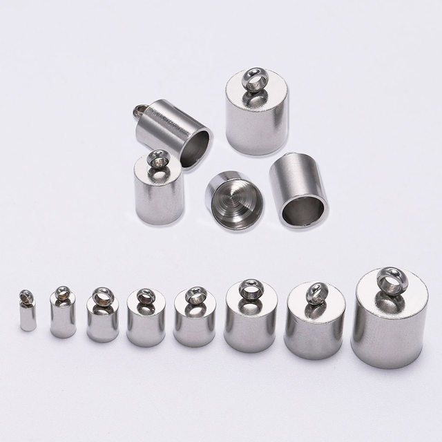 Stainless steel bucket, round leather rope buckle, clock bracelet, necklace buckle, weight buckle, tassel hat, handmade DIY jewelry accessories