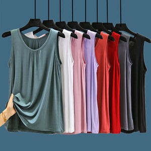 Model Mom Sligress Vests Summer Summer Sleeveless T -shirt Furniture Folding Model Piered Large size bottoming shirt
