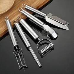 Stainless Steel Peeler Kitchen Five-Piece Set Household Grater Melon Slicer Four-In-One Knife with Tray Kitchen Tools