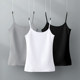 2 pieces of cotton band small vest female suits in the inside and outside wearing large size black and white sexy versatile bottoming shirt summer