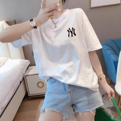 2025 New Pure Cotton Korean Style Loose Large Size Casual Age-Reducing Short-Sleeved T-Shirt for Women, Fashionable and Versatile High-End Top