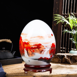 Jingdezhen Ceramics Chinese-Style Living Room Home Decorations Creative Fortune Egg Wine Cabinet Antique Shelf Desktop Ornaments