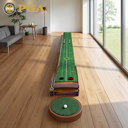 American Pga Solid Wood Indoor Golf Putting Practice Device, Office and Home Putting Practice Mat, High-End Gift