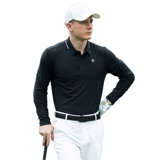 
American PGA golf clothing men's long-sleeved T-shirt autumn and winter sports jersey men's clothes polo shirt lapel design
