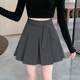 Design-sensual small suit skirt for women in autumn and winter high waist pleated skirt for slim and anti-exposure A-line skirt short skirt