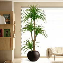 Artificial Flowers, Faux Flower Arrangements, Dragon Blood Tree Decorative Ornaments, Indoor Living Room High-End Plastic Flowers, Green Plants, Floor-Standing Potted Trees
