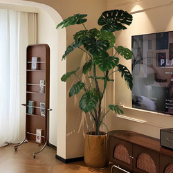 Bionic Green Plant Turtle-Leaf Plant Placed Next to the Sofa in the Living Room, Floor-Standing Potted Plant with a High-End Feel, Simulated Plant for Indoor Decoration, Artificial Tree