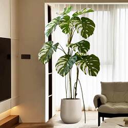 Simulated Green Plant Monstera Fake Tree Large Artificial Plant Indoor Living Room Office Decoration Landscape Floor-Standing Potted Plant
