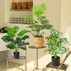 Simulated Plants, Scandinavian Decoration, Small Potted Plants, Office Living Room Desktop, Indoor Bonsai Ornaments, Bionic Fake Flowers and Green Plants