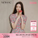 The same style in the mall, Mossack V-neck Short Sleeve High Waist Cherry Blended Printed Dress for Women