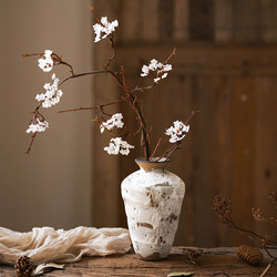 Retro ceramic vase ornaments, high-end handmade clay pots