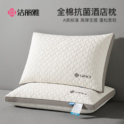 Jialiya Class a All-Cotton Antibacterial Pillow, Cervical Spine Protection, Sleep Aid, Hotel Pillow Core, Neck Protection, Adult Pillow Core, Pair a