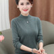 Mother's clothing 100% pure woolen sweater for middle-aged and elderly women, autumn and winter plus size half turtleneck bottoming sweater