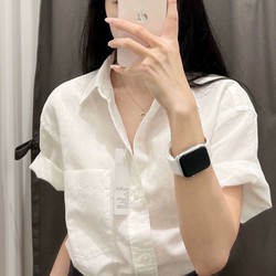 Designed Pure Cotton Short-Sleeved Shirt for Women, New Summer Style, Niche Loose-Fitting Shirt, French High-End Solid Color Top