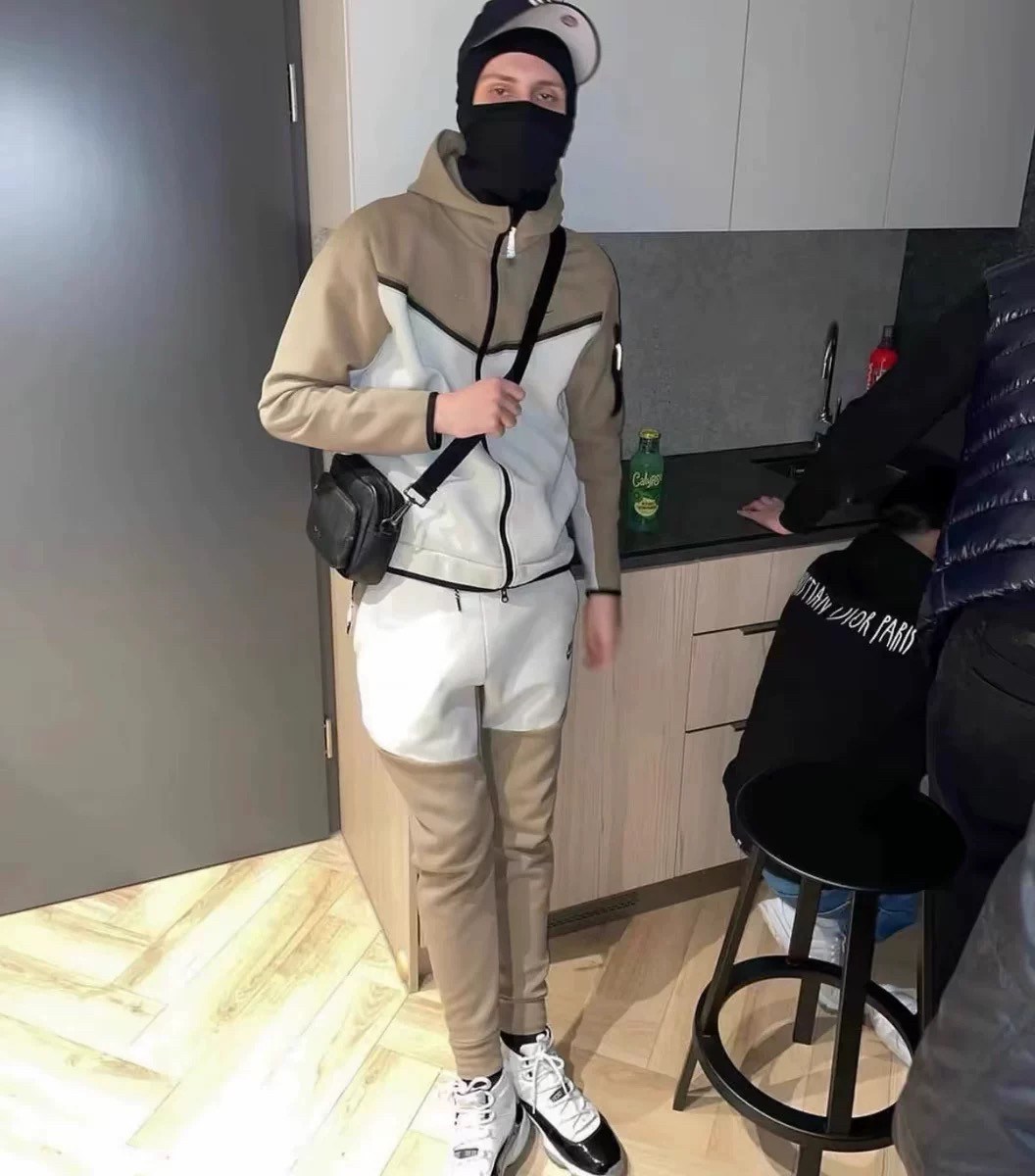 NK Windrunner костюм американский ретро повседневный спортивный костюм мужской осенний новый свободный толстовка с капюшоном и спортивные штаны