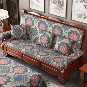 
Solid wood old-fashioned mahogany sofa cushion with backrest integrated thickened sponge can be removed and washed four seasons spring and autumn chair cushions