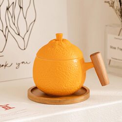 Creative Ceramic Mug with Lid, Cute Home Office Coffee Cup, High-Looking Water Cup for Girls, Birthday Gift