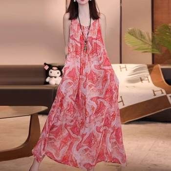 
Large size flesh-covering loose, light and luxurious slimming knee-length skirt