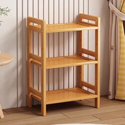 Multi-Layer Storage Rack, Living Room Bamboo Floor-Standing Bookshelf, Small Tea Rack under the Table, Simple Narrow Design for Small Apartments