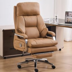Genuine Leather Executive Chair, Reclining Office Chair, Large Executive Chair, Comfortable for Long Sitting, Computer Chair, Home Office Chair, Swivel Chair