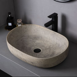 Retro Countertop Basin, Outdoor Garden Washbasin, Single Basin, Balcony Creative Art Washbasin, Home Wabi-Sabi Style Basin