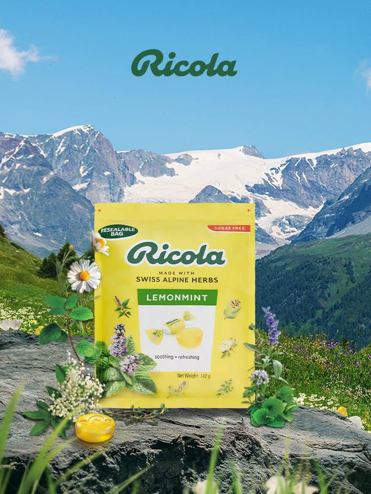 Ricola 砂糖不使用 喉飴 レモンミント 342g