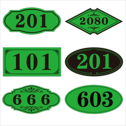 House number fluorescent luminous floor sign number plate