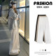 White wide-leg pants for women in summer 2025 new high-waisted slim casual denim small spring and autumn cotton and linen floor pants
