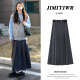 Gray skirt for women in spring, autumn and winter 2025 new high-waisted slim A-line small mid-length suit pleated skirt
