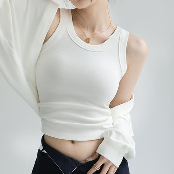 White camisole vest with women in summer wearing chest pads, back underwear bra, bra, brace, bottoming worker top