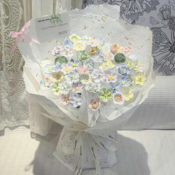 Fresh and Simple Jingdezhen Ceramic Flower Bouquet DIY Material Kit, Practical First Birthday Gift for Girls