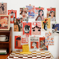 Showa Era Vintage Japanese Poster Wall Decoration Japanese Style Cartoon Japanese Comic Decoration Card Wall Sticker