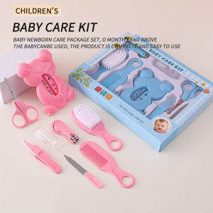 
Baby care products, baby bath water thermometer 8-piece set, baby safe soft bristle brush set, manicure scissors