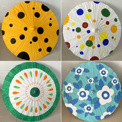 Blank Oil Paper Umbrella Kindergarten Diy Handmade Materials Hand-painted Painting Umbrella White Chinese Style Ancient Style Decoration Road