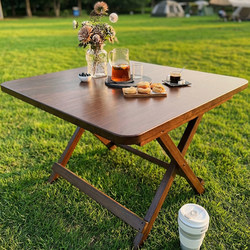 Solid Wood Folding Table, Outdoor Small Square Table, Household Dining Table, Square Table, Small Apartment Tea Table, Dining Table, Portable Camping Table