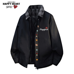 
Charles Heart American Fake Two-piece Cotton Jacket Men's Winter Thickened Warm Splicing Lapel Couple's Versatile Jacket