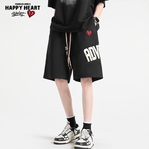 
Charles Heart American Shorts Men's 2026 Summer Stamped Letters Loose Casual Thin Sectional Pants