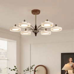 French Mid-Century Style Living Room Chandelier, Retro American-Style Hall Lamp, Creative Flying Saucer Lamp, Cream-Style Master Bedroom Dining Room Lamp