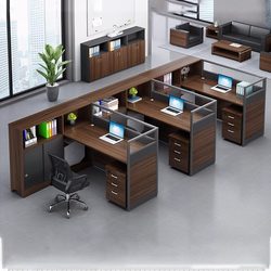 Office Teacher Desk Cubicle Staff Workstation Screen Financial Desk Multi-Person Computer Desk Grid Room Desk and Chair Set